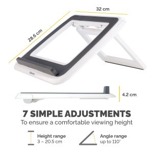 Стойка за лаптоп Fellowes I-Spire, охлаждаща, до 17'', бяла