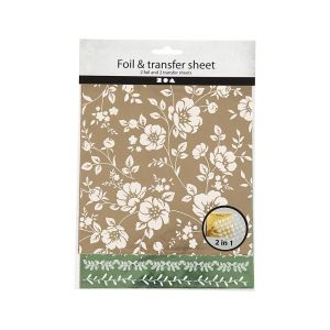 Creativ Company Декоративно фолио, с мотив цветя, зелено и златисто