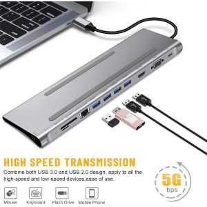 Докинг станция TNB, 11 в 1, USB Type C кабел, 20 cm