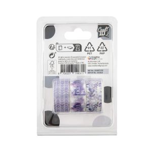 Craft ID Тиксо, с мотиви за декорация, дължина 3 m, 3 броя, лилаво