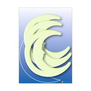 Herma Самозалепващи се етикети Луна, светещи в тъмно, 3 броя