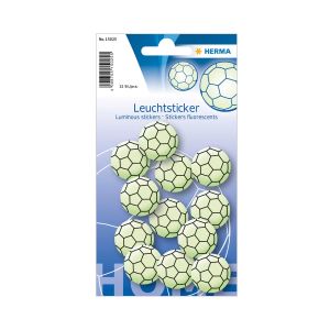 Herma Самозалепващи се етикети Футболна топка, светещи в тъмно, 12 броя