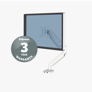 Стойка за монитор Fellowes, с едно рамо, максимално тегло 8 kg, 32'', бяла
