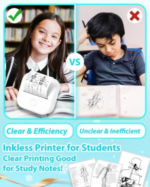 Phomemo Принтер T02-WH, преносим, мини, без мастило, бял