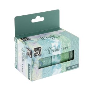 Craft ID Тиксо, с мотиви за декорация, широчина 15 mm, дължина 10 m, 5 броя, зелено