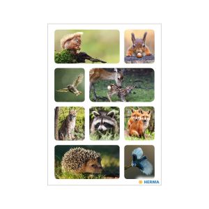 Herma Самозалепващи се етикети Диви животни, 3 листа