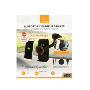 TNB Поставка за телефон за кола, 3 в 1, с безжично зареждане