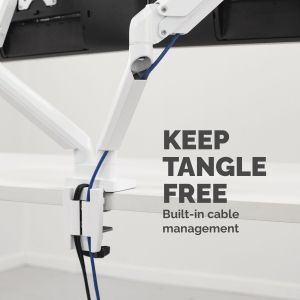 Стойка за 2 монитора Fellowes, с двойно рамо, до 8 kg, 32'', бяла