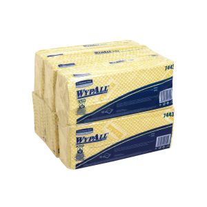 Кърпа Kimberly-Clark WypAll X50 7443, 41.8 х 24.7 cm, жълта, 50 броя