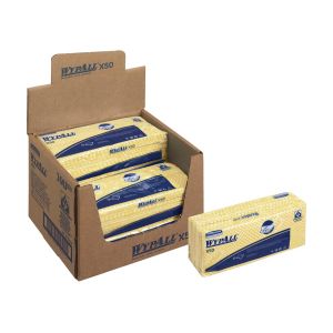 Кърпа Kimberly-Clark WypAll X50 7443, 41.8 х 24.7 cm, жълта, 50 броя