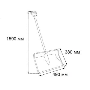 Лопата за сняг, с алуминиева лайстна и дръжка, 49 cm