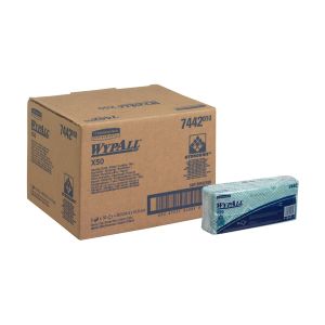 Кърпа Kimberly-Clark WypAll X50 7442, 41.8 х 24.7 cm, зелена, 50 броя