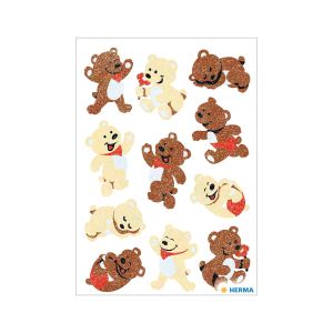 Herma Самозалепващи се етикети Мечета, глитер, 1 лист