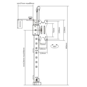 Стойка за монитор Lumi LDT18-H01, 17'' - 32'', максимално тегло 8 kg, черна