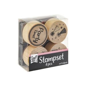 Craft ID Печати Рожден ден, с включени тампони, 4 броя
