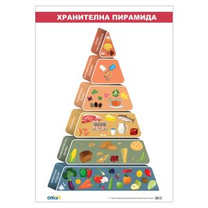 Office 1 Ученическо табло ''Хранителна пирамида'', 70 x 100 cm