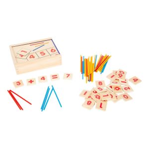 Small Foot Комплект математика, с цифри и пръчки, дървени, в кутия
