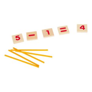 Small Foot Комплект математика, с цифри и пръчки, дървени, в кутия