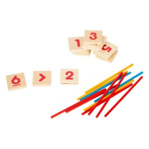 Small Foot Комплект математика, с цифри и пръчки, дървени, в кутия