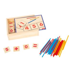 Small Foot Комплект математика, с цифри и пръчки, дървени, в кутия