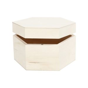 Creativ Company Кутия, шестоъгълна, дървена, 12 х 7 cm