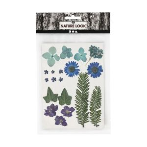 Creativ Company Цветя и листа, пресовани, сини, 19 броя
