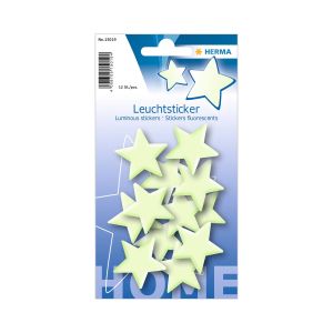 Herma Самозалепващи се етикети Звезда, светещи в тъмно, 12 броя
