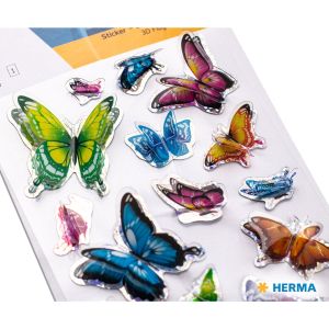 Herma Самозалепващи се етикети Пеперуди, 3D, 1 лист