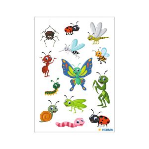 Herma Самозалепващи се етикети Насекоми, пълзящи и летящи, 1 лист