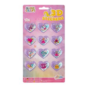 Moxy 3D Стикери с брокат, 12 броя, розови