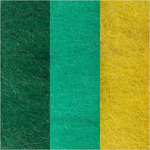 Creativ Company Вълна за плъстене Зелена хармония, 3 х 10 g