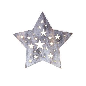 Retlux Коледна украса RXL 348 - Звезда, голяма, сива
