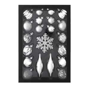 Retlux Коледни играчки RXL 448, 25 броя, сребристи