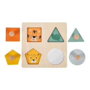 Small Foot Пъзел Монтесори - форми, животни и огледало