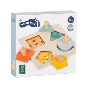 Small Foot Пъзел Монтесори - форми, животни и огледало