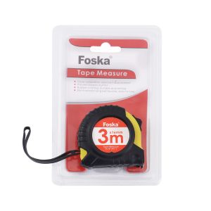 Ролетка Foska, гумирана, 3 m, черно-жълта