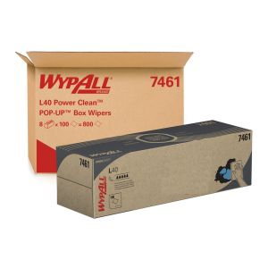 Кърпи за почистване Kimberly-Clark WypAll L40 7461, в кутия, 25 х 41.5 cm, бели, 100 броя