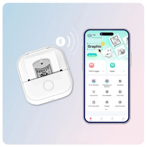 Phomemo Принтер T02-BU, преносим, мини, без мастило, син