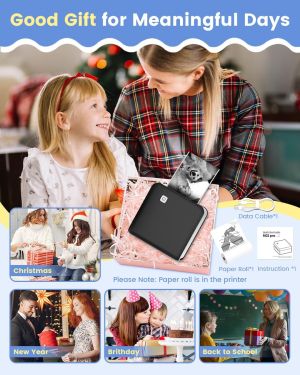 Phomemo Принтер M02 PRO-BK, преносим, мини, без мастило, черен