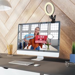 TNB Светлинен ринг за монитор Influence, LED, 6'', бяло-черен