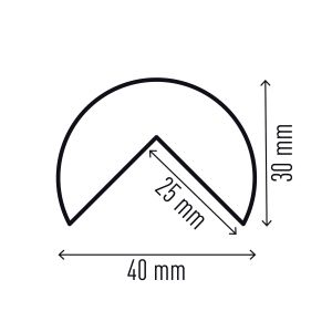 Durable Защитен профил C25R, ъглов, 1 m