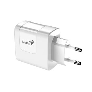 Genius Зарядно за лаптоп PD-65AC, USB Type-C, USB Type-A, 65 W, бяло