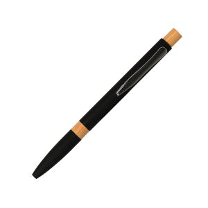 Office 1 Химикалка Mentor, метална, гумирана, бамбуков топ, черна