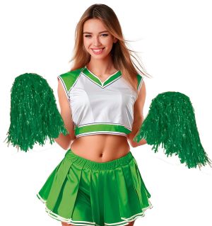 Помпони за мажоретки, 80 g, зелени, 2 броя