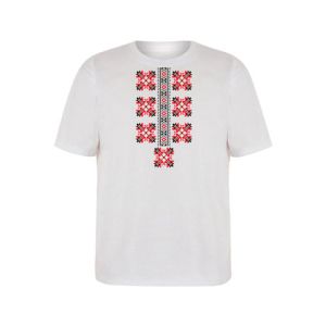 Тениска с фолклорни мотиви, с къс ръкав, детска, модел 2, възраст 10 години