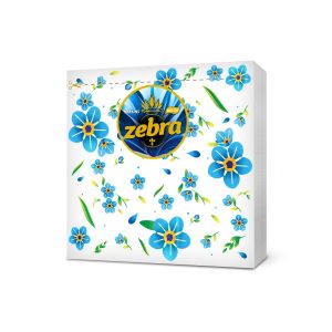 Салфетки Zebra, с печат, еднопластови, 33 х 33 cm, 65 броя