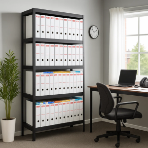 Метален стелаж HARD 180x90x40 см, до 130 кг на рафт  - черен