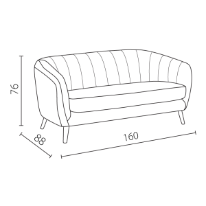 Двуместно канапе GRETA - светлосив PO