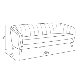 Триместно канапе GRETA - светлосив FR