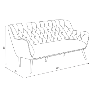 Триместно канапе BERGEN - оранжев SJ